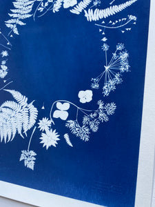 Atelier cyanotype couronne végétale le 7 octobre 2023