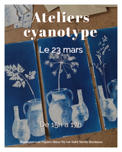 Charger l&#39;image dans la galerie, Atelier cyanotype le 23 mars 2024 de 15h à 17h à Bordeaux