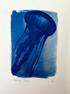 "Méduse bleue" tirage photo original avec encadrement