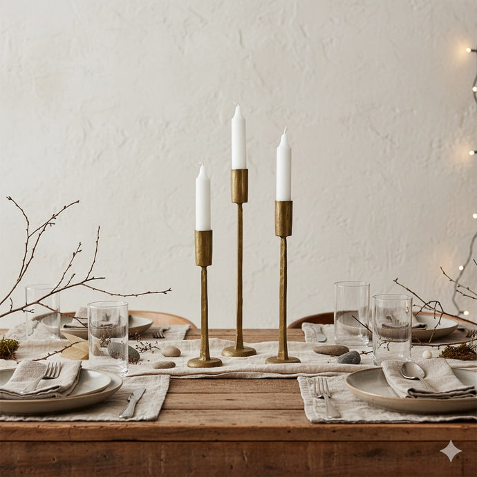 Bougeoirs en fer forgé laiton