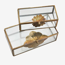 Charger l'image dans la galerie, Boîtes à Bijoux vintage en Verre et Laiton patiné