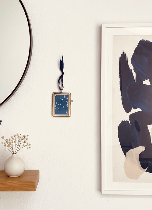 Cadre-Bijou avec cyanotype (graminées 1)