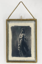 Charger l'image dans la galerie, Cyanotype Original "Vierge Marie" avec un cadre laiton entre 2 verres