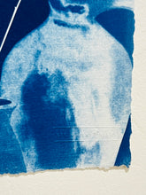 Charger l'image dans la galerie, "Duo de cyanotypes botaniques bleu de Prusse sur mur blanc". Signature gaufrage