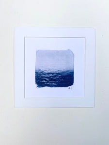 "Ocean" tirage photo original au cyanotype