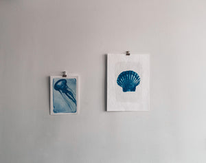 "Meduse bleue" tirage limité sur papier fine art A5